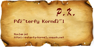 Péterfy Kornél névjegykártya