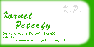kornel peterfy business card